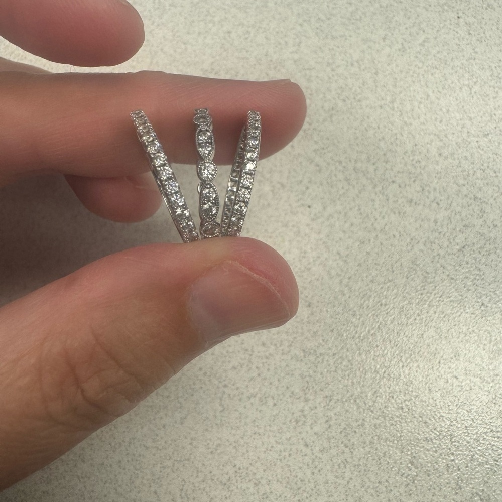 CZ Bridal Set Stacking Rings, Size 7 - Picture 3 of 3